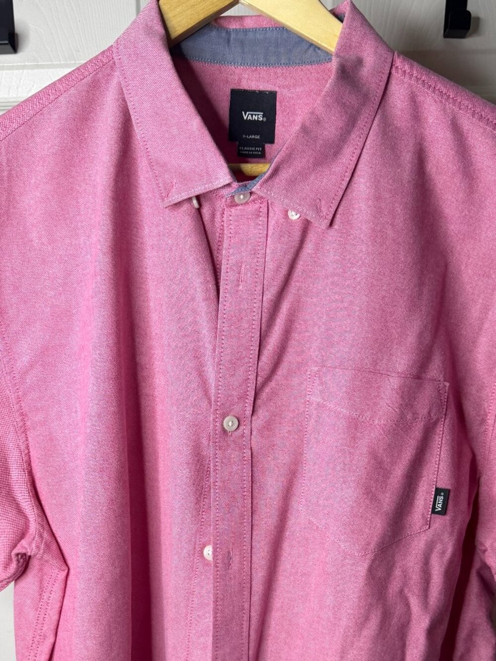 Vans Classic Fit Button-Down Shirt XL Faded Red Short Sleeve